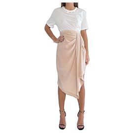 Saia Zimmermann de seda rosa drapeada assimétrica Rosa Bege