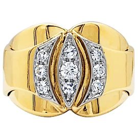 Autre Marque Vintage ring, two-tone gold and diamonds. Other