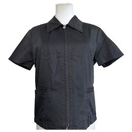 Camicia con zip vintage Fendi Roma / Mini giacca nera Nero