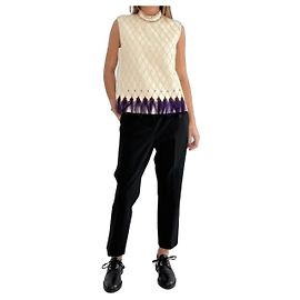 Blusa sem mangas Dries Van Noten em algodão e linho bege Bege