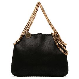Stella Mc Cartney Schwarze Mini Shaggy Deer Falabella Tasche von Stella McCartney Schwarz