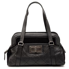 Sac Bowling Reissue 2.55 en Caviar Noir Grand Format de Chanel Noir
