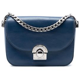 Bolsa transversal Prada em couro glacê azul Arcade Azul Azul escuro