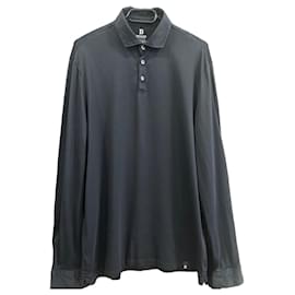 Autre Marque Polo à manches longues en coton Pima noir Noir