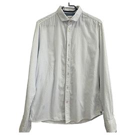 Autre Marque Camisa de lunares azules y blancos Blanco Azul
