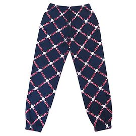 Hermès NEW HERMES JOGGING PANTS GRAND TRALALA PATTERN XS 34 COTTON PANTS Navy blue