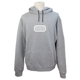 NUOVO PULLOVER CON CAPPUCCIO DIOR 243J691A0531 XL 56 IN COTONE GRIGIO Grigio