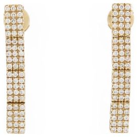 NEUF BOUCLES D'OREILLES MAUBOUSSIN LES JARDINS DE HONFLEUR DIAMANTS 0.96CT Doré