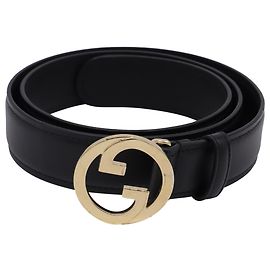 Cinto Gucci Blondie em couro preto Preto
