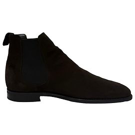 Church's Chelsea Ankle Boots in Brown Suede  Brown Red