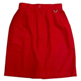 Christian Dior Wool Skirt Red