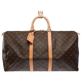 Borsa LOUIS VUITTON Keepall in Tela Marrone - 103439 Marrone