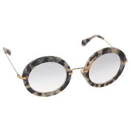 Gafas de sol redondas Miu Miu metal Beige Auth 165747V Beige