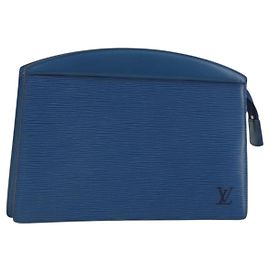 LOUIS VUITTON Estuche Crete Epi Azul M48405 LV Auth INZ117 Azul