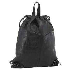 Jimmy Choo Backpack Leather Black Auth BA11902A Black