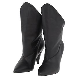 Botines de cuero negros GIVENCHY Auth 174625A Negro