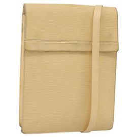 LOUIS VUITTON Bolsa de Ombro Epi Ramatuelle Creme Baunilha M5247A LV Auth BA12007 Outro Cru