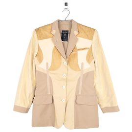 Blazer híbrido patchwork 'Inside Out' de Jean Paul Gaultier AW89 Beige