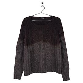 Prada AW04 Ombre Fischer Kabelstrickpullover Braun