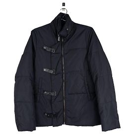 Jean Paul Gaultier AW03 Asymmetrical Bondage Strap Puffer Jacket Black