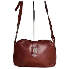 Bolsa transversal de couro com estampado de cobra vintage Givenchy marrom Marrom
