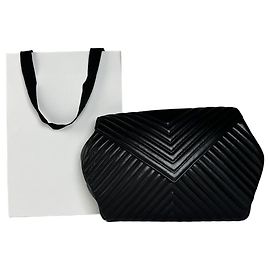 Vintage Givenchy Leather Clutch Abstract Black Black