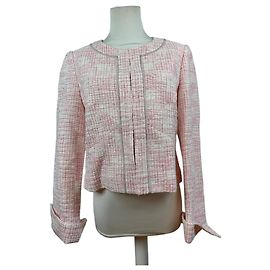 Vintage Courreges Checked Short Coat Pink White L Pink