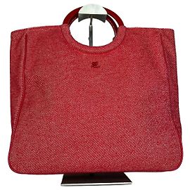 Vintage Courreges Denim Tote Bag Rot Rot