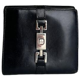 Vintage Gucci Leather Jackie Wallet Black Black