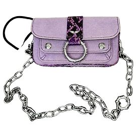 Bolsa de ombro de couro lilás com corrente prateada Road Kate Zadig & Voltaire Roxo