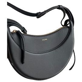 Sac à main Polène en cuir noir Noir