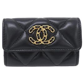 Chanel 19 Line AP1790 Business Card Holder Black
