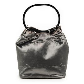 Gucci Silbernes Samt-Eimer Silber