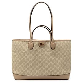 Gucci Beige Medium GG Supreme Ophidia Tote Beige