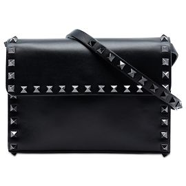 Valentino Nero Piccolo Vitello Monocromatico Rockstud Crossbody Nero