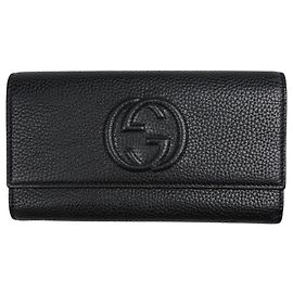 Cartera larga bi-fold Gucci Soho Negro