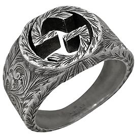 Anello Interlocking G Arabesque 2 da Uomo Gucci Argento