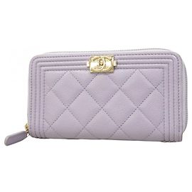 Chanel Boy Bi-Fold Geldbörse Lila