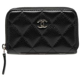 Portafoglio a moneta matelassé classico di Chanel Nero