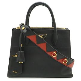 Prada Paradigm Saffiano Leather Handbag Black