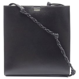 Jil Sander TANGLE Medium Leather Shoulder Bag Black
