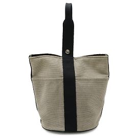 Bolso de lona Sacso MM de Hermès Castaño Beige