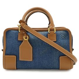 Bolsa 2 em 1 em couro denim Loewe Amazona 23 Azul