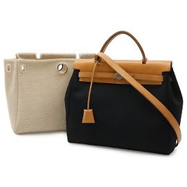 Hermès Hermes Herbag PM Canvas 2way Bag Black