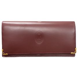 Cartera larga de cuero de la línea Must de Cartier Roja