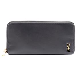 Yves Saint Laurent Portefeuille zippé Cassandra Saint Laurent Noir