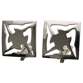 Boucles d'oreilles carrées Salvatore Ferragamo Argenté