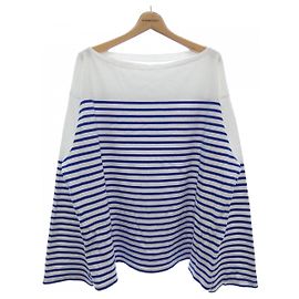 Autre Marque SURT Stripe Cotton Top White Blue