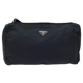 Pochette Vintage Tessuto Prada Bleu Marine