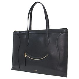 Céline Bolso tote de piel de ternera negra Celine Negro